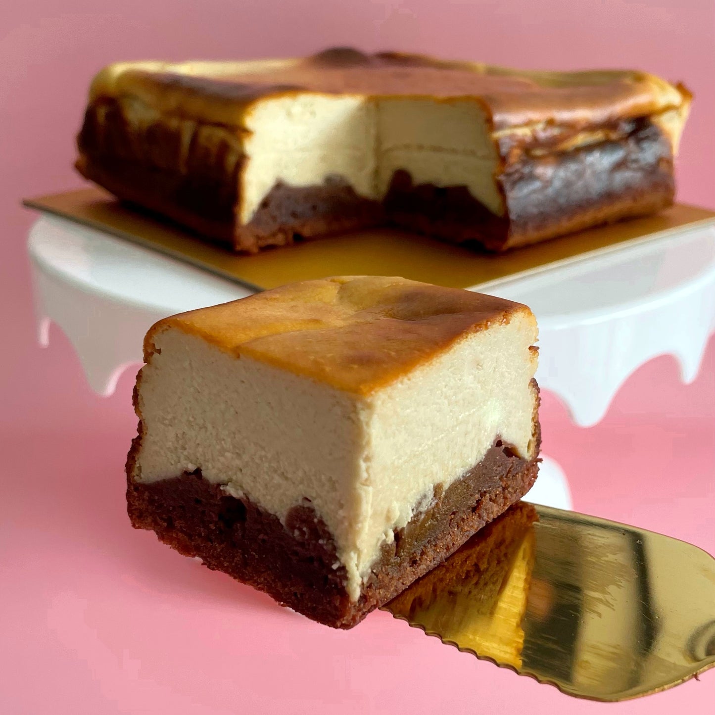 Coffee Burnt Cheesecake Brownie