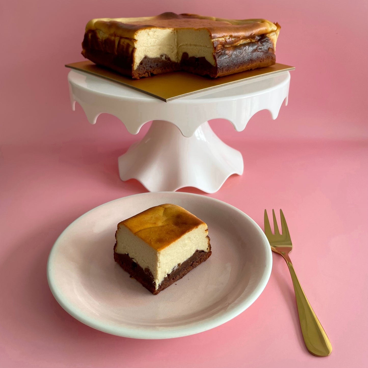 Coffee Burnt Cheesecake Brownie