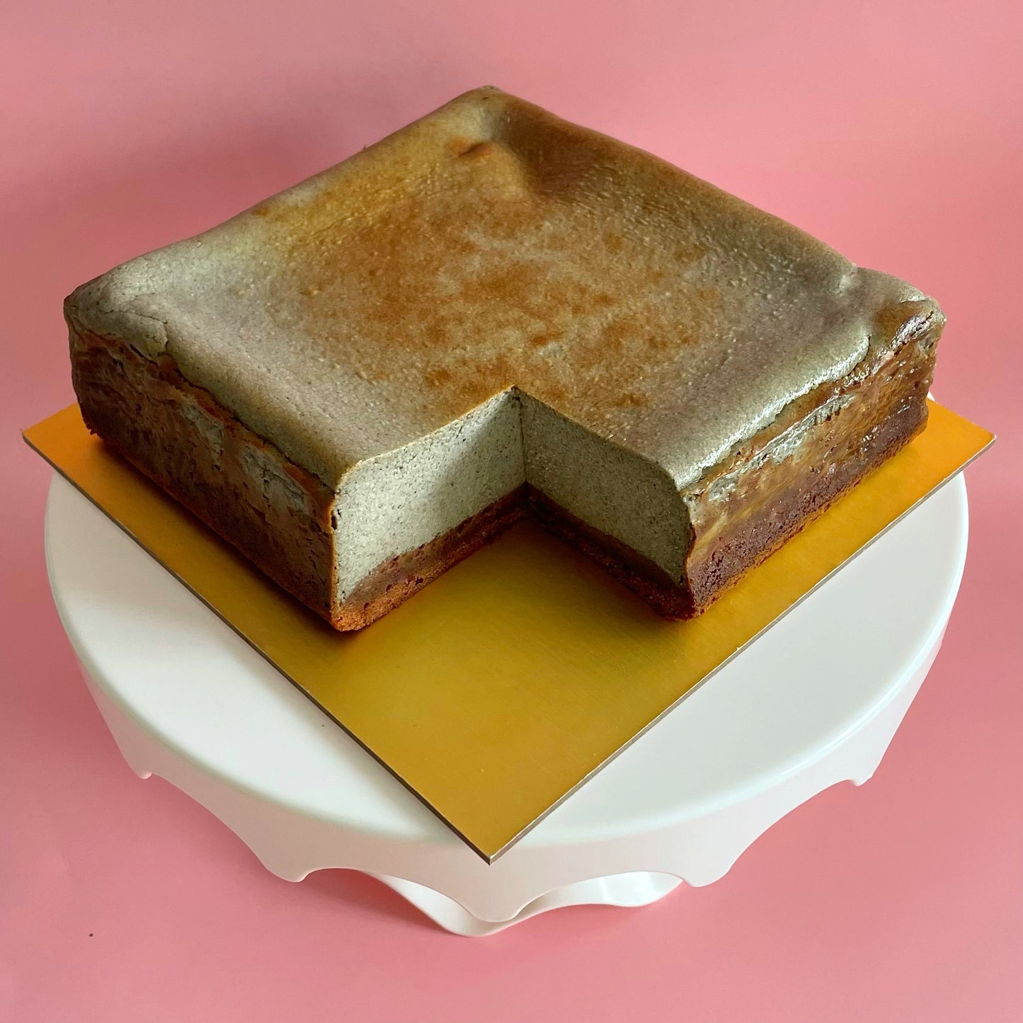 Black Sesame Tofu Burnt Cheesecake Brownie