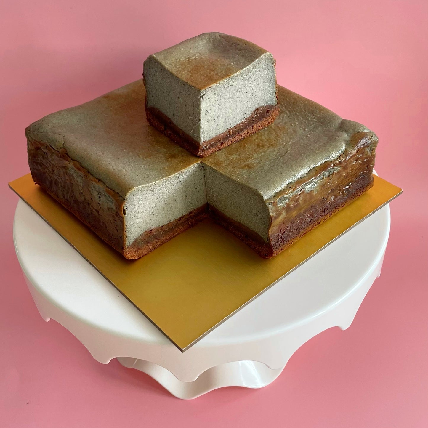 Black Sesame Tofu Burnt Cheesecake Brownie