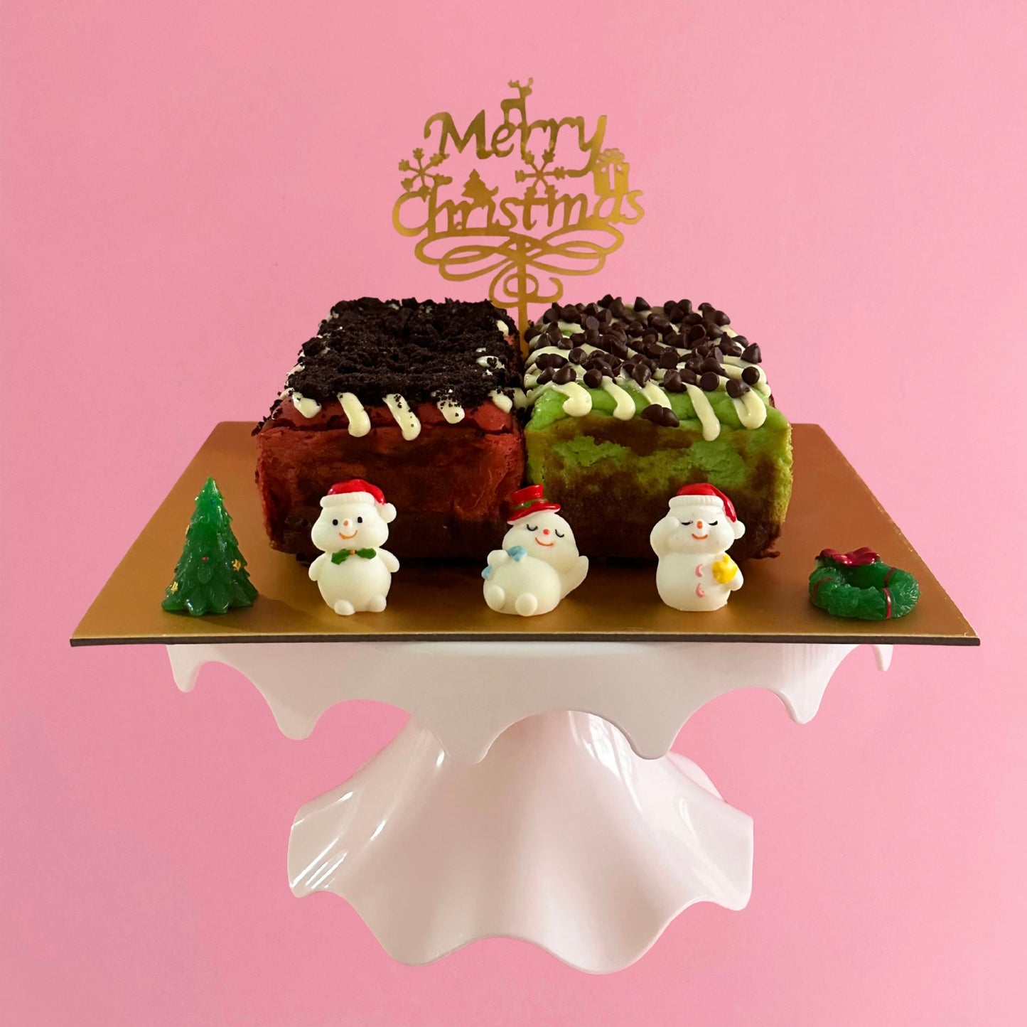 [NEW] Christmas Burnt Cheesecake Brownie: Red Velvet & Peppermint