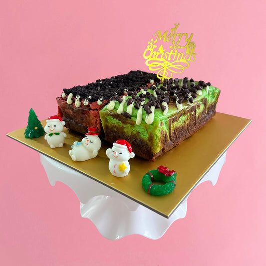 [NEW] Christmas Burnt Cheesecake Brownie: Red Velvet & Peppermint