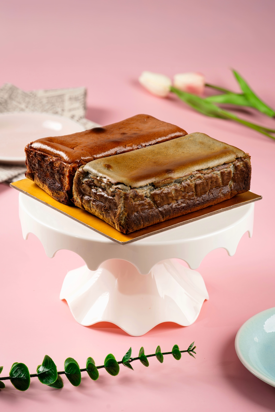 Evegalbakes Twin Flavour Burnt Cheesecake Brownie